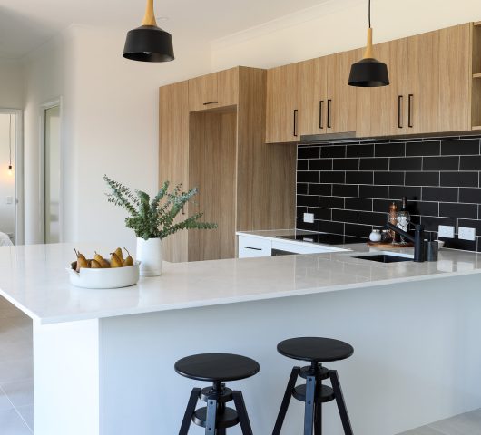 Internal view of a stylish kitchen area in a fox granny flat design in WA